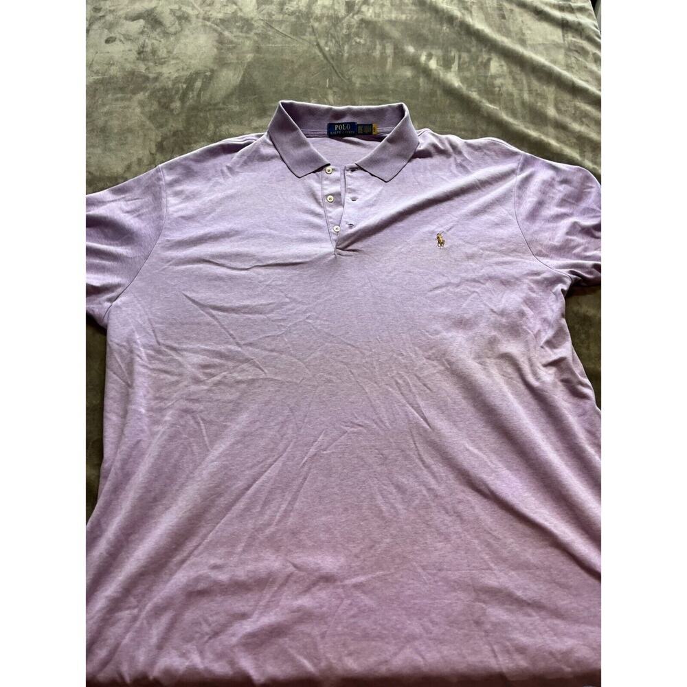 BIG & TALL Polo Ralph Lauren Mens Polo Shirt Purple Short Sleeve Size 3XLT